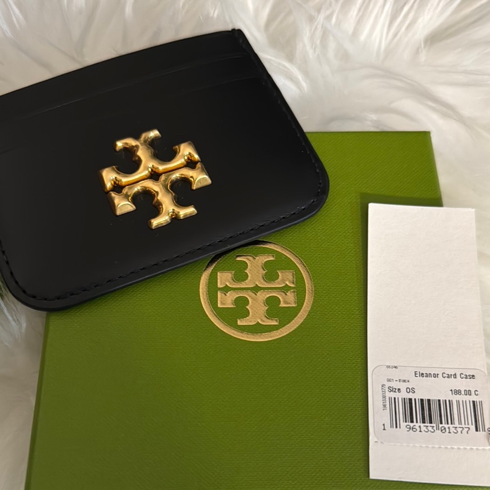 Tory Burch Eleanor  Black Card Holder
